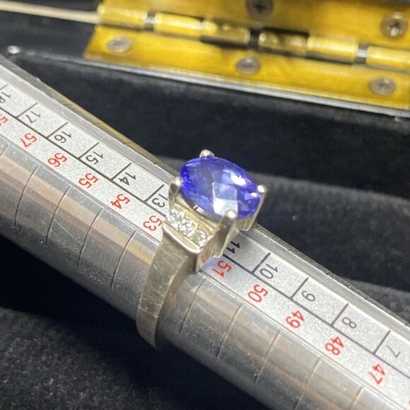 Sterling Silver 925 Ring w Blue Violet Gemstone – Tanzanite Look - Picture 9 of 12